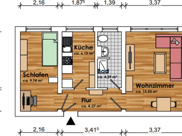 2 Raum Wohnung in ruhiger Stadtrandlage im Luftkurort Krakow am See
