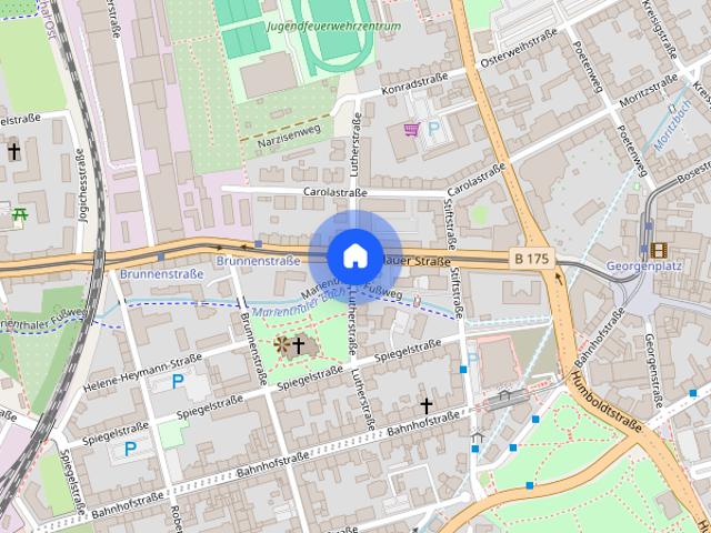 2 Raum Wohnung mit Balkon, Einbauküche und PKW Stellplatz
