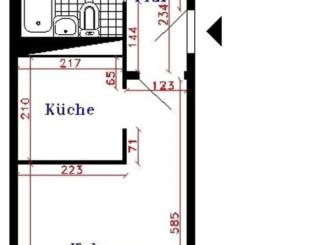 2 Raum Wohnung mit Balkon