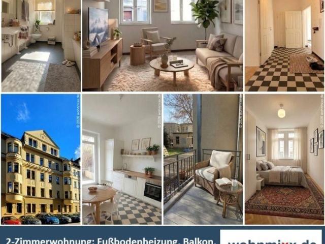 2 Raum Wohnung mit perfekter Ausstattung: Fußbodenheizung, Balkon, Bad mit Du & Wanne, Gäste WC.