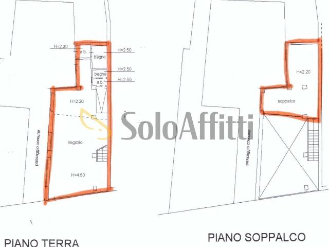 2 vetrine 2438 monolocale 85mq