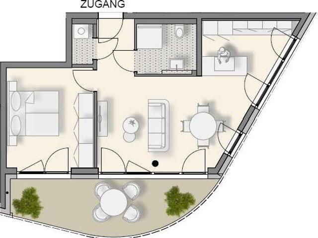 2 Zi. Erdgeschoss Wohnung | Neubautraum 4living Weinsberg