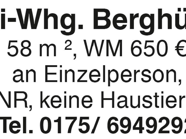 2 Zi Whg. Berghülen