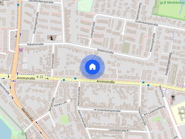 2 Zi. Whg. ca. 51qm auf einem ruhigen Innenhof, Arnimstraße 29, FREI zum 01.10.2026
