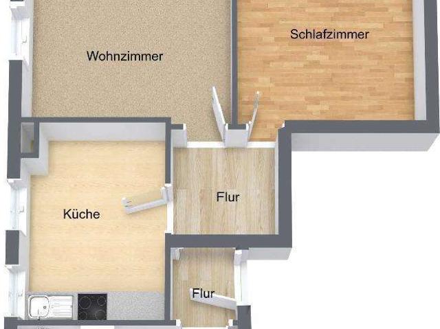 2 Zi. Whg, DG, ca. 45 m², schöner Blick Richtung Wald, ruhig und hell, Garage optional, HHL Plett.