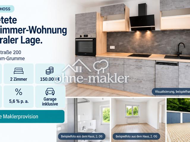 2 Zi. Wohnung, 62 m², kernsaniert + Garage – Bochum Grumme, provisionsfrei