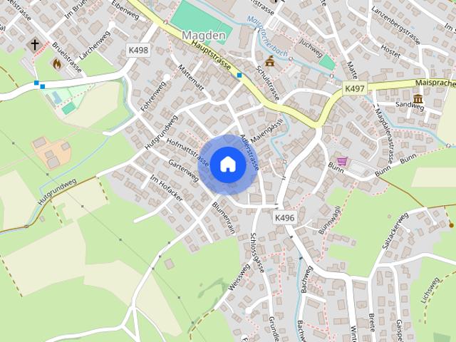 2 Zimmer, 50 m², 2. Stock