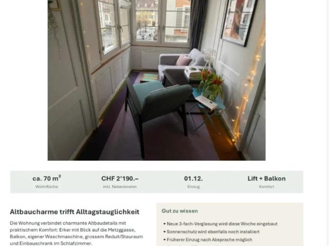 2 Zimmer, 70 m²