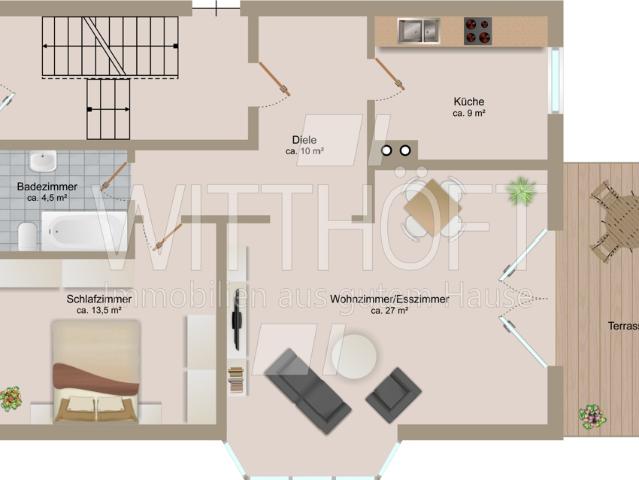 2 Zimmer Terrassenwohnung in bester Lage!