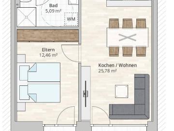 2 Zimmer Terrassenwohnung TOP 6 in Rankweil, Vorderlandstraße