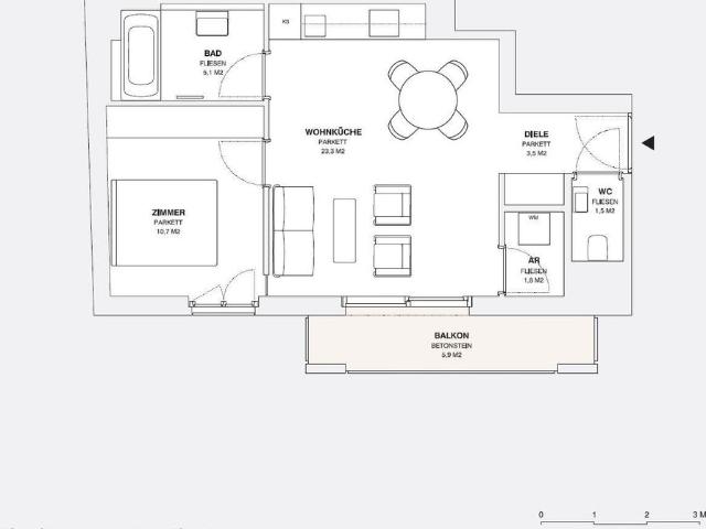 2 Zimmer TRAUM mit großem Süd Balkon beim Bahnhof Meidling!