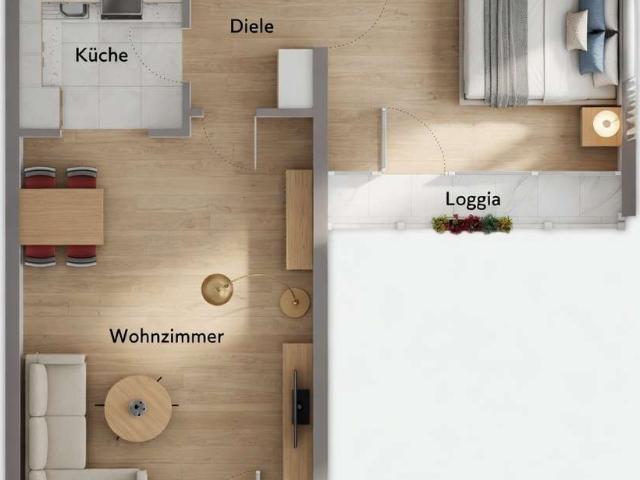 2 Zimmer Wohnung mit 2 Balkonen & Panorama Blick