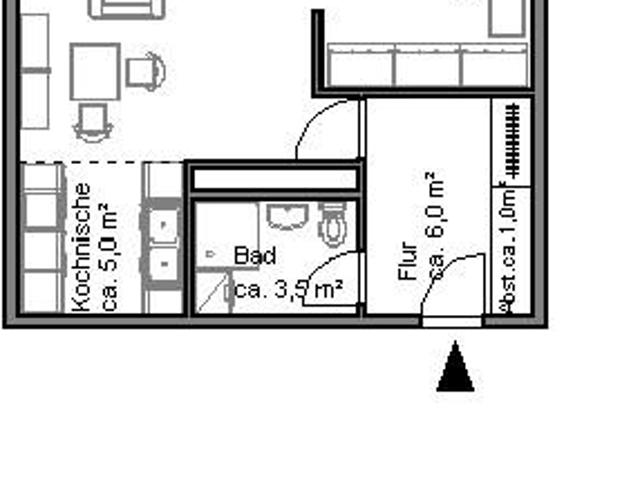 2 Zimmer Wohnung mit Balkon