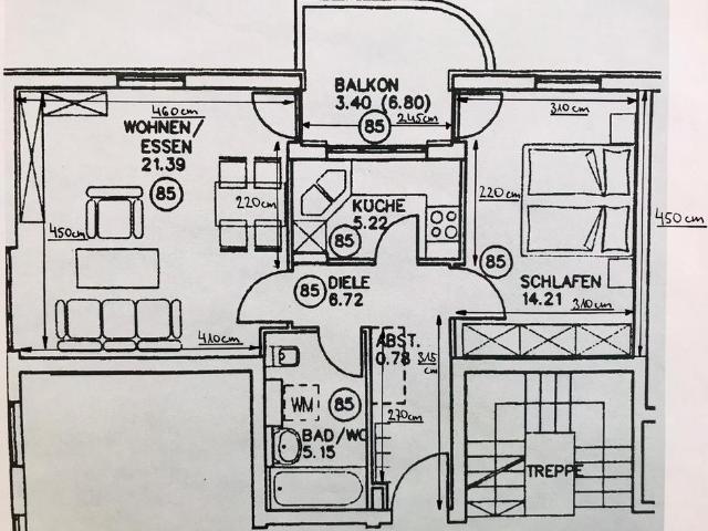2 Zimmer Wohnung mit Balkon & Garage in Hollerstaude zu verkaufen