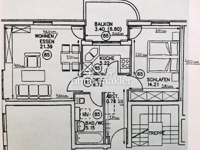 2 Zimmer Wohnung mit Balkon & Garage in Hollerstaude zu verkaufen