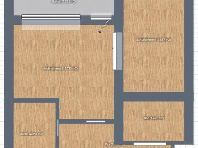 2 Zimmer Wohnung mit Balkon, Garage provisionsfrei, bezugsfrei