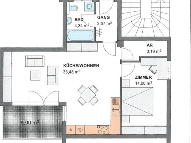 2 Zimmer Wohnung mit Balkon in Hall in Tirol ab Oktober 2026