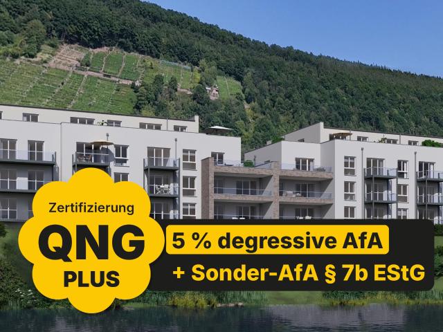 2 Zimmer Wohnung mit Balkon und QNG PLUS Zertifizierung!