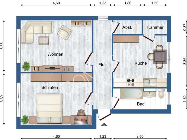 2 Zimmer Wohnung mit Einbauküche und Garage optional!