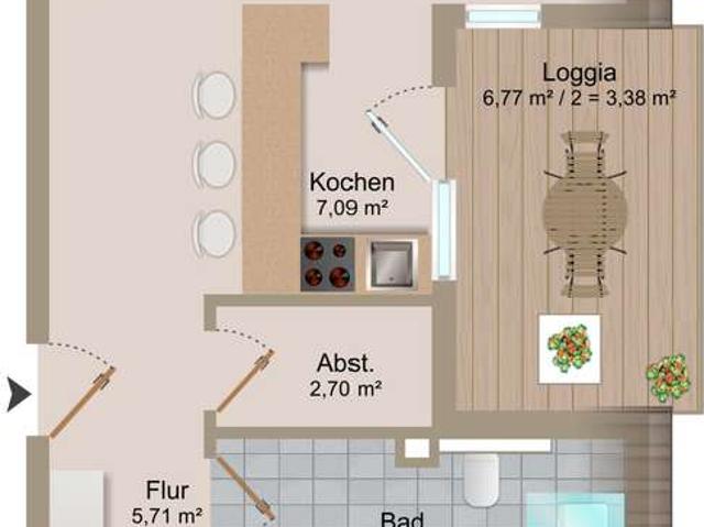 2 Zimmer Wohnung mit herrlichem Fernblick