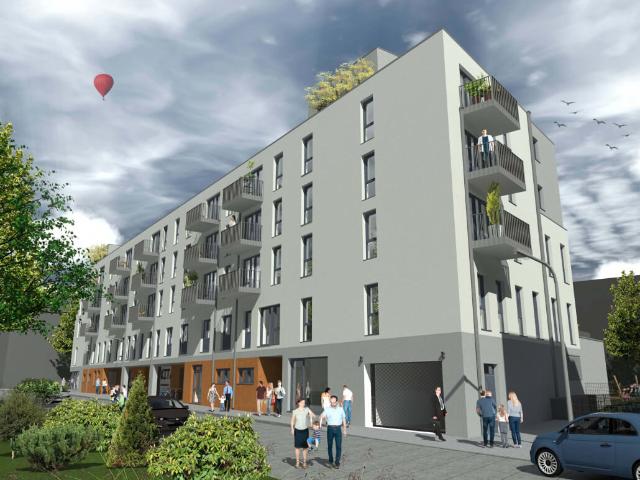 2 Zimmer Wohnung mit Laminat und Balkon im Neubau von 2022 in zentraler Lage