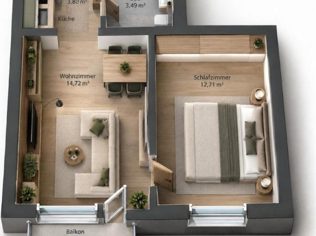 2 Zimmer Wohnung möbliert, inkl. NK, neu, Berg am Laim, UBahn