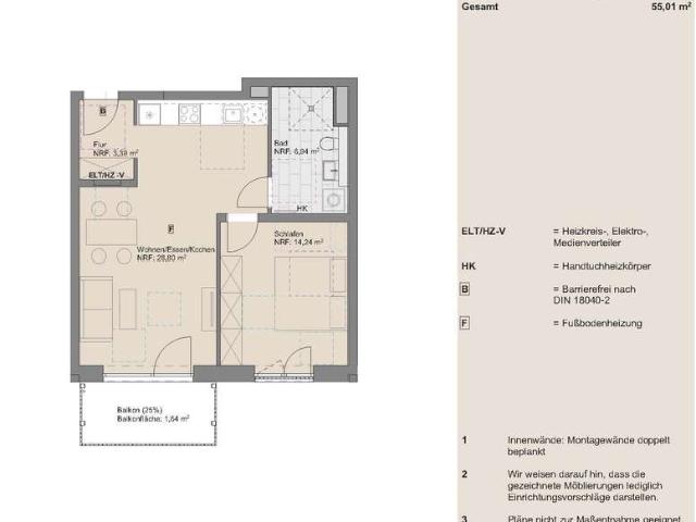 2 Zimmer Wohnung nur für die Einkommensstufe III