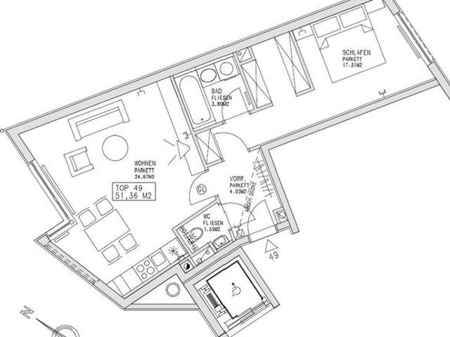 2 Zimmer Wohnung nähe Rudolf Sallinger Park