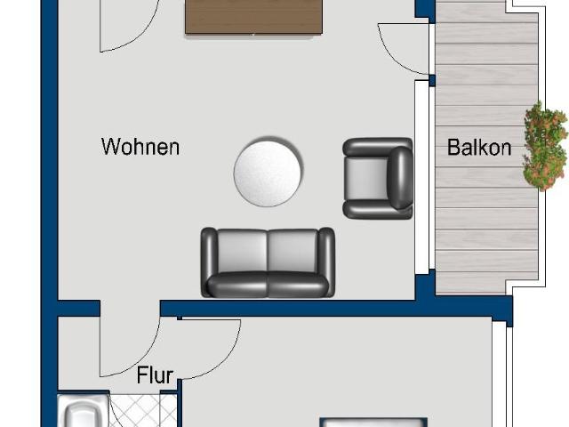 2 Zimmer Wohnung im Erdgeschoss!