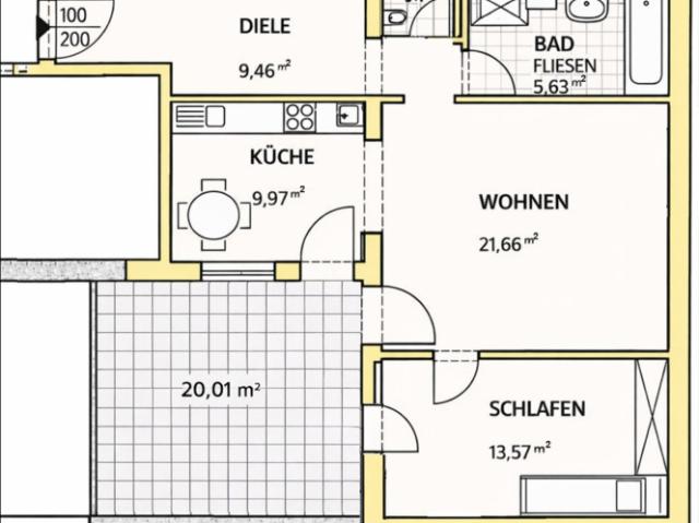 2 Zimmer Wohnung mit großzügiger Terrasse im Innenhof in Bestlage an der Linzer Landstraße
