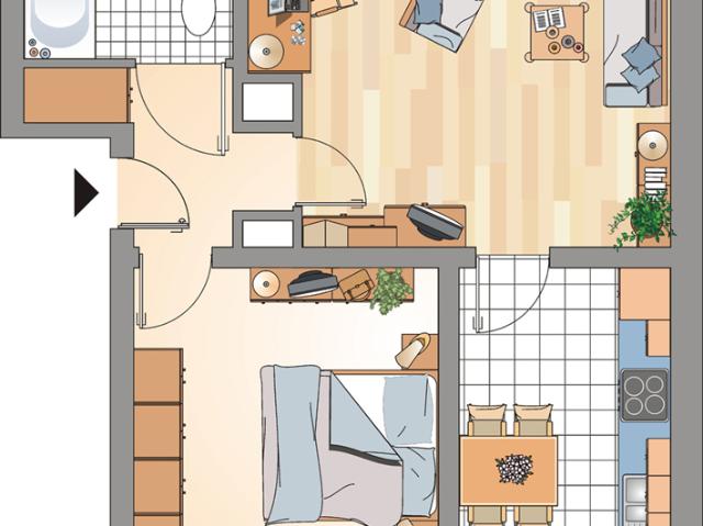 2 Zimmer Wohnung in Gelsenkirchen Resser Mark