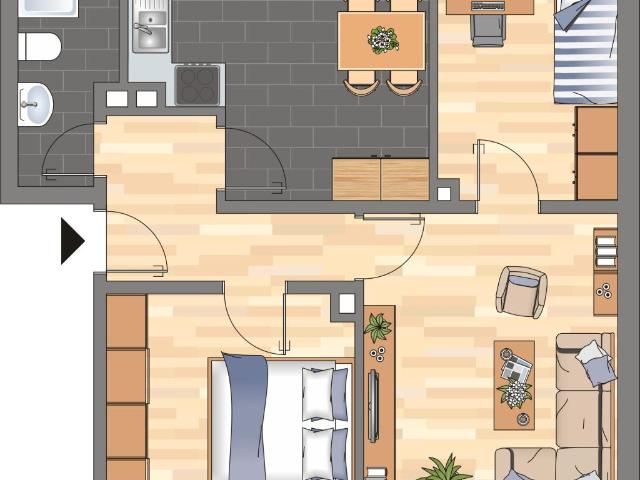 Top 3 Zimmer Wohnung im Dachgeschoss mit Dusche in Wilhelmshaven City