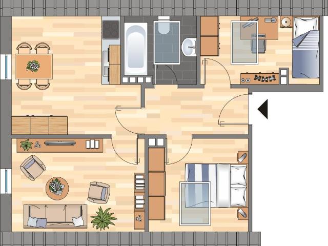 Sanierte, helle 2 Zimmer Dachgeschosswohnung im grünen Fedderwardergroden
