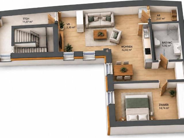 2 Zimmer Wohnung in zentraler Lage mit Garagenplatz