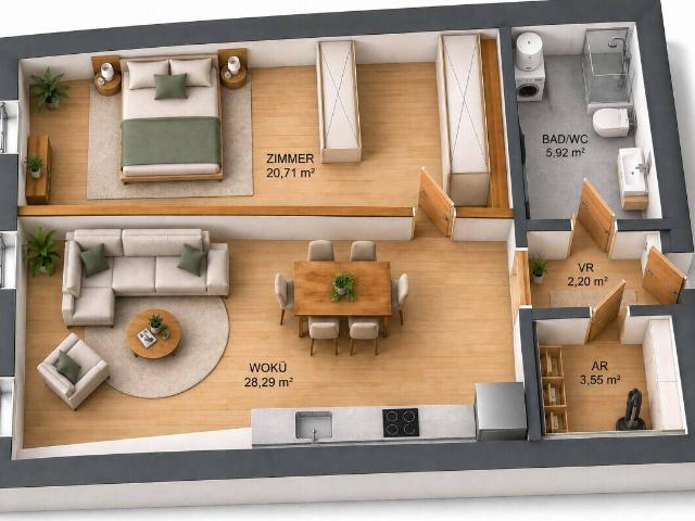 2 Zimmer Wohnung in zentraler Lage mit Garagenplatz