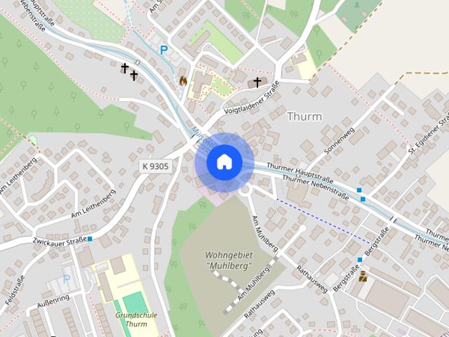 2 Zimmer Wohnung Thurmer Nebenstraße 20 mit Einbauküche und Dusche