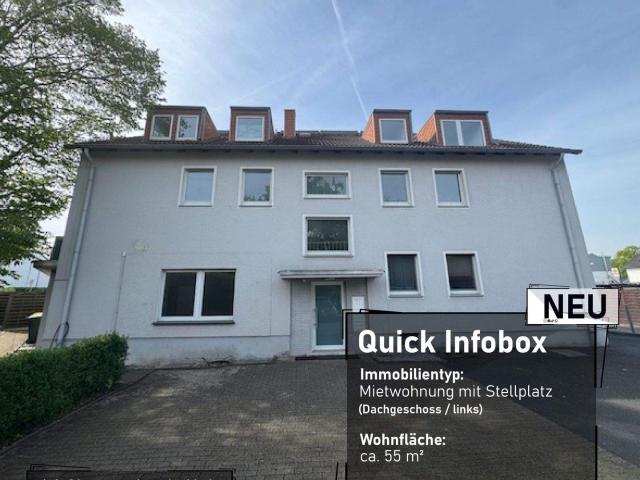 2 Zimmer Dachgeschosswohnung mit Balkon und Stellplatz