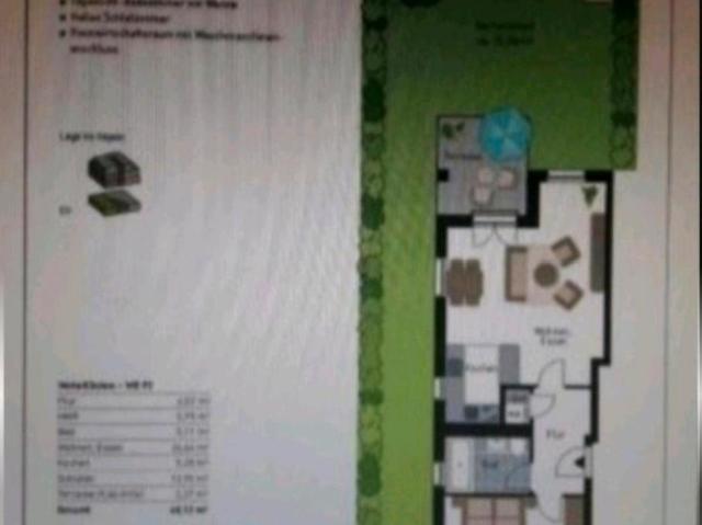 2 Zimmer EG Eigentumswohnung mit 60qm und 95qm Garten