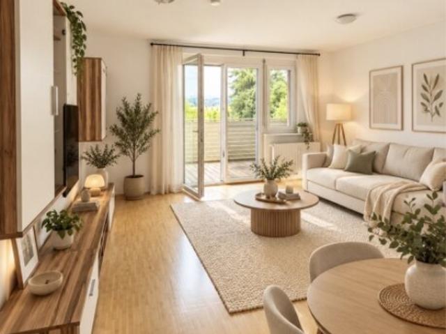 2 Zimmer Eigentumswohnung mit großem Balkon, Carport & Grünblick – sofort bezugsbereit!