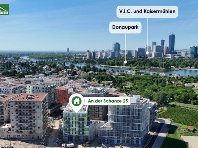 2 Zimmer Erstbezug mit 15,50 m² Terrasse – Wohnen nahe der Alten Donau