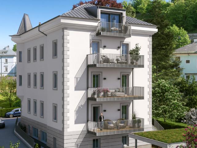 2 Zimmer, ganz viel Salzburg – Stilvolles Altbauwohnen mit Balkon in Mülln
