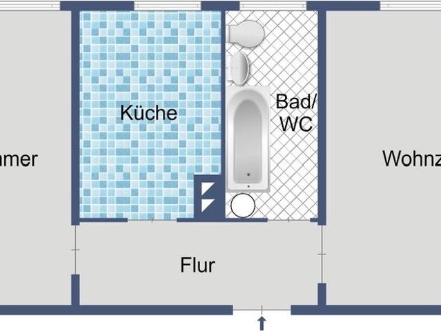 2 Zimmer im Erdgeschoss in Frankfurt Höchst
