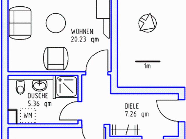 2 Zimmer, Küche, Dusche, Loggia, Tief garage/Stellplatz, 3.OG links