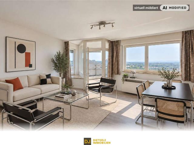 2 Zimmer mit Balkon und Panorama Blick vom Birkenkopf, den Fildern bis zur Schwäbischen Alb
