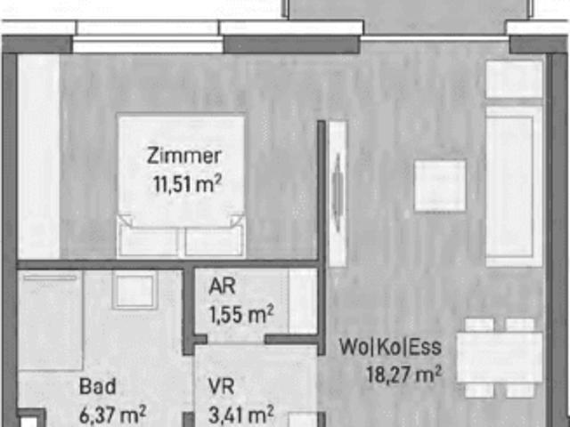 2 Zimmer moderne Eigentumswohnung mit Balkon 41,11m² Graz/Gries