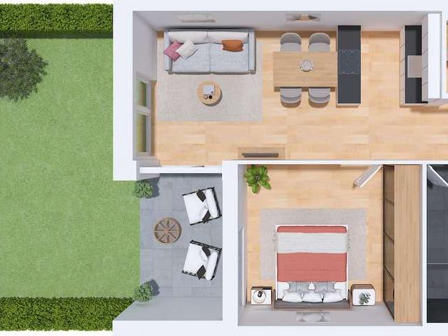 2 Zimmer Neubauwohnung mit eigenem Gartenanteil Whg. 4/03