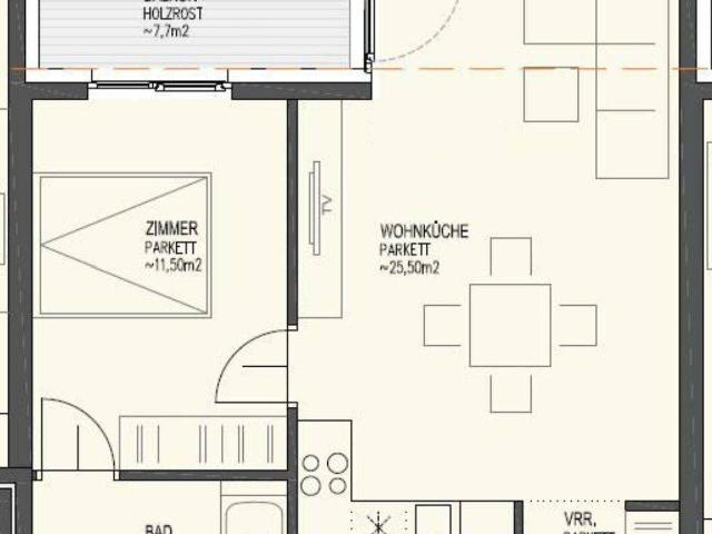 2 Zimmer Neubau in Kaisermühlen mit Balkon und Garage