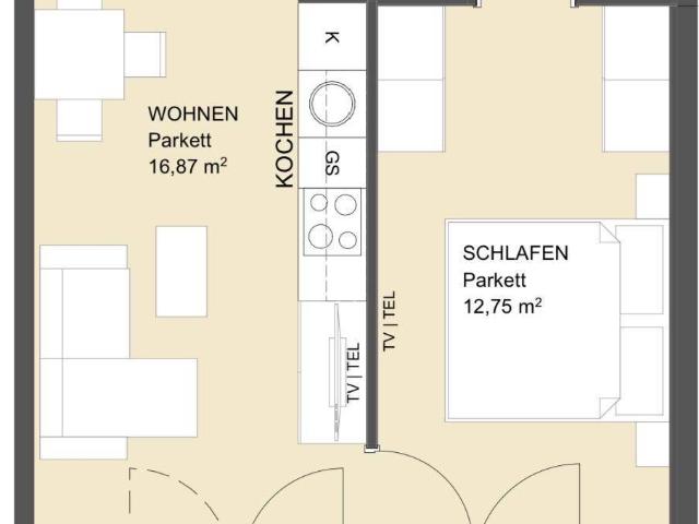 2 Zimmer Neubau mit Balkon in 1220 neben Seestadt