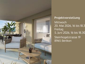 2½ Zimmer Obergeschosswohnung mit grossem Balkon in Berikon