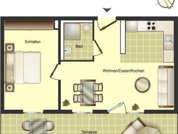 2 Zimmer Penthouse Wohnung in Bielefeld Sennestadt